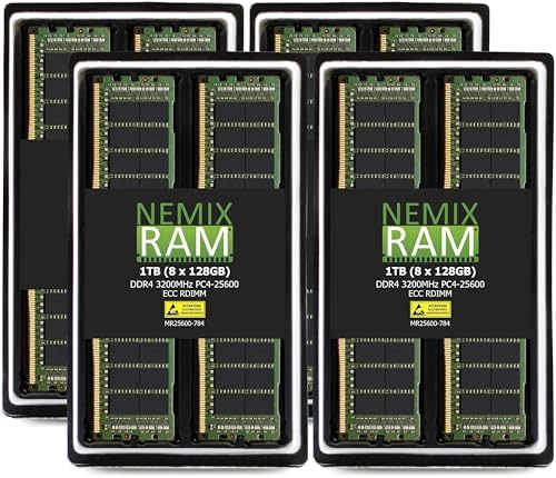 NEMIX RAM 64GB (8X8GB DDR4 3200MHZ PC4-25600 1Rx8 1.2V CL22 288-PIN ECC RDIMM Registered Server Memory KIT Compatible with Dell PowerEdge R650xs Rack Server