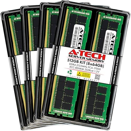A-Tech 64GB Kit (2x32GB) DDR4 2666MHz PC4-21300 ECC RDIMM 2Rx4 Dual Rank 1.2V ECC Registered DIMM 288-Pin Server & Workstation RAM Memory Upgrade Modules (A-Tech Enterprise Series)|B0BPN48JTW