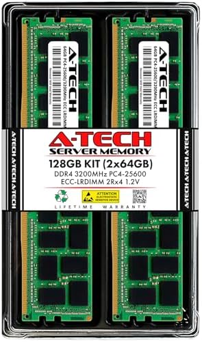 A-Tech 64GB Kit (2x32GB) DDR4 2400MHz PC4-19200 ECC LRDIMM 4Rx4 Quad Rank 1.2V Load Reduced DIMM 288-Pin Server RAM Memory Upgrade Modules (A-Tech Enterprise Series)|B0BPN3X471