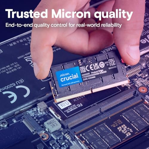 Crucial 16GB DDR5 RAM, 5600MHz (or 5200MHz or 4800MHz Laptop Memory, SODIMM 262-Pin, Compatible with 13th Gen Intel Core and AMD Ryzen 7000 - CT16G56C46S5
