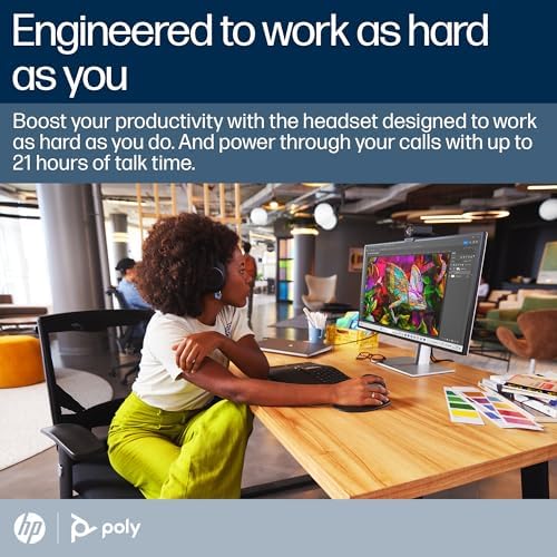 Poly Voyager Surround 80 UC Bluetooth Headset (Plantronics) – Noise-Canceling Mics for Clear Calls – Adaptive ANC – Works w/iPhone, Android, PC/Mac, Zoom, Microsoft Teams (Certified) –Amazon Exclusive|B0BW4XP541