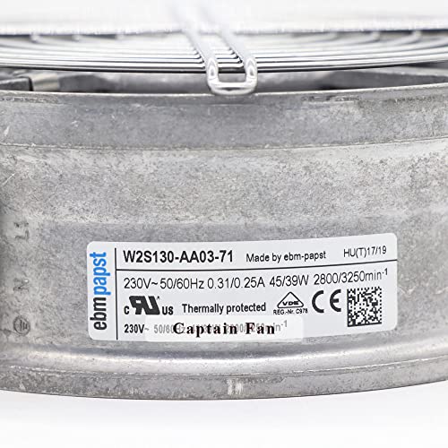 W2S130-AA03-71 Ebm Papst Fan AC 230V 45/39W 0.31/0.25A Axial Cooling Fan Rittal Cabinet