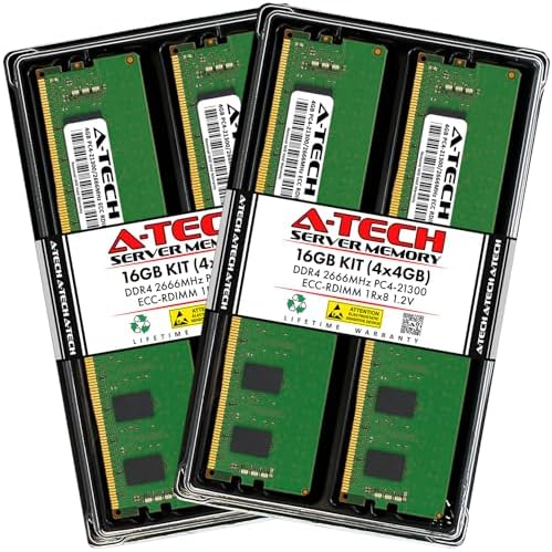 A-Tech 64GB Kit (2x32GB DDR4 3200MHz PC4-25600 ECC RDIMM 2Rx4 Dual Rank 1.2V ECC Registered DIMM 288-Pin Server & Workstation RAM Memory Upgrade Modules (A-Tech Enterprise Series