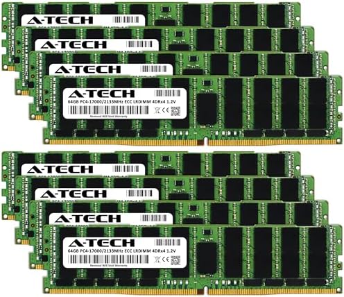 A-Tech 64GB Kit (2x32GB) DDR4 2400MHz PC4-19200 ECC LRDIMM 4Rx4 Quad Rank 1.2V Load Reduced DIMM 288-Pin Server RAM Memory Upgrade Modules (A-Tech Enterprise Series)|B0BPN3X471