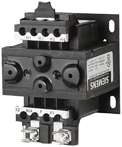 Siemens MT0075A Industrial Power Transformer, Domestic, 240 X 480, 230 X 460, 220 X 440 Primary Volts 50/60Hz, 120/115/110 Secondary Volts, 75VA Rating , Black