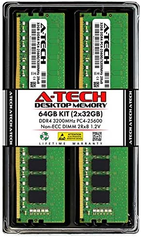 A-Tech 32GB (2x16GB DDR4 3200 MHz UDIMM PC4-25600 (PC4-3200AA CL22 DIMM Non-ECC Desktop RAM Memory Modules