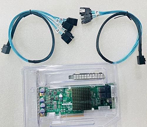 SAS3008 AOC-S3008L-L8E 9300-8I IT-Mode HBA JBOD PCI-E 3.0 SATA/SAS 8-Port SAS3 12Gb/s ZFS FreeNAS unRAID+2* SFF-8643 SATA Cable