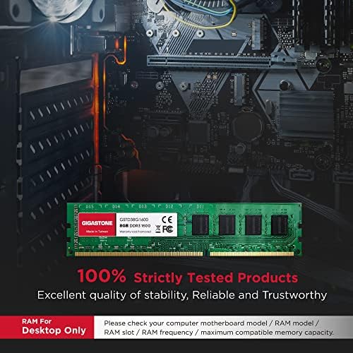 【DDR3 RAM】 GIGASTONE 32GB Kit (4x8GB DDR3/DDR3L 1600MHz (1333MHz PC3-12800 (PC3-10600 CL11 1.35V/1.5V 2Rx8 UDIMM 240 Pin Unbuffered Non ECC High Performance PC Desktop Memory Upgrade