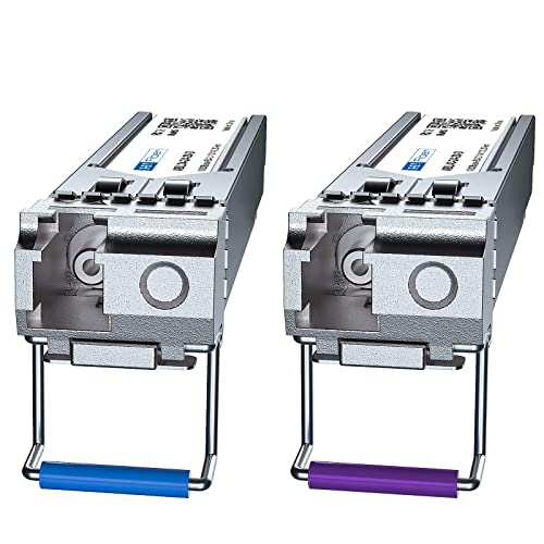 H!Fiber 1.25G Single Mode SFP LC Module, 1000Base-LX/LH Fiber Transceiver for Cisco GLC-LH-SMD, Meraki, Ubiquit UniFi, TP-Link, Fortinet, Intel, Netgear, Mikrotik and More (SMF,1310nm,20km,DDM) 2 Pack|B07B4B33N6