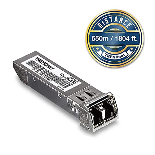 TRENDnet SFP Multi-Mode LC Module 4-Pack, TEG-MGBSX/4, Transmission Up to 550m (1804 Ft), Mini-GBIC, Hot Pluggable, IEEE 802.3z Gigabit Ethernet, Supports Up to 1.25 Gbps, Lifetime Protection|B08KBZN3C6