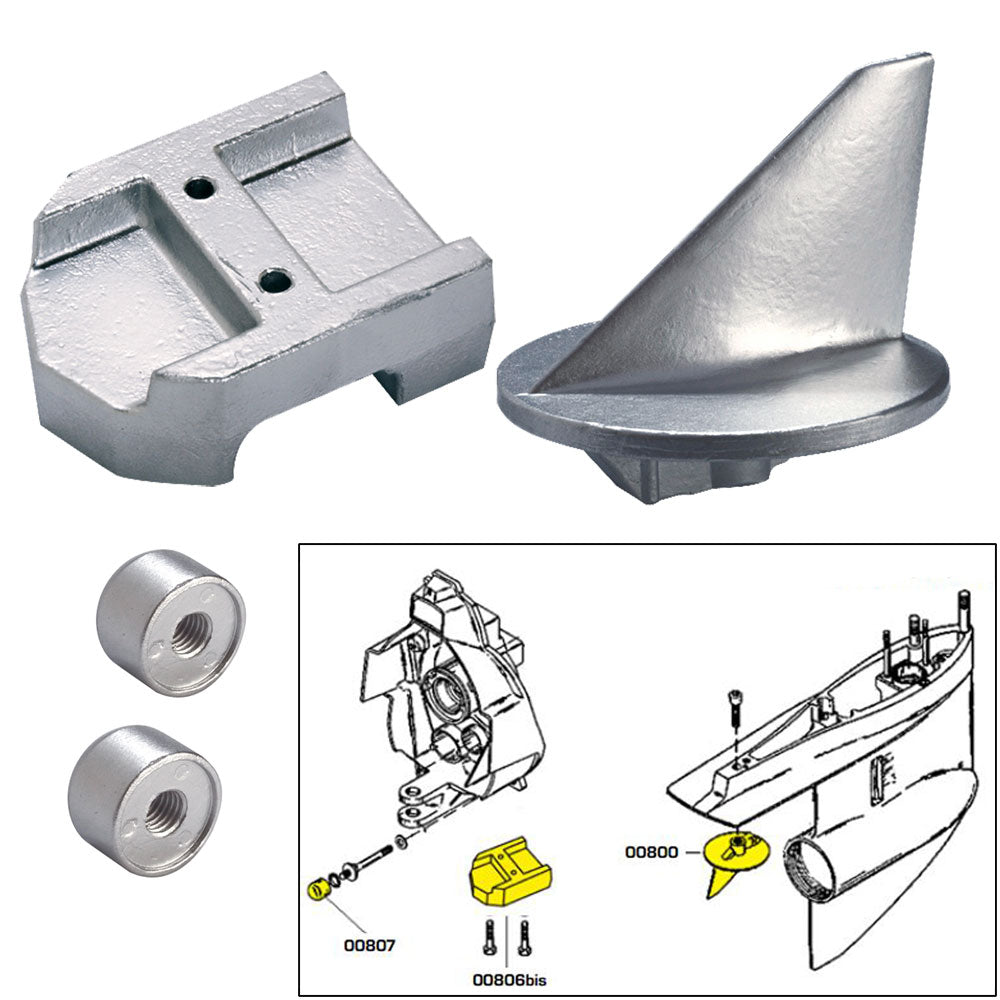 Tecnoseal Anode Kit w/Hardware - Mercury Alpha 1 Gen 1