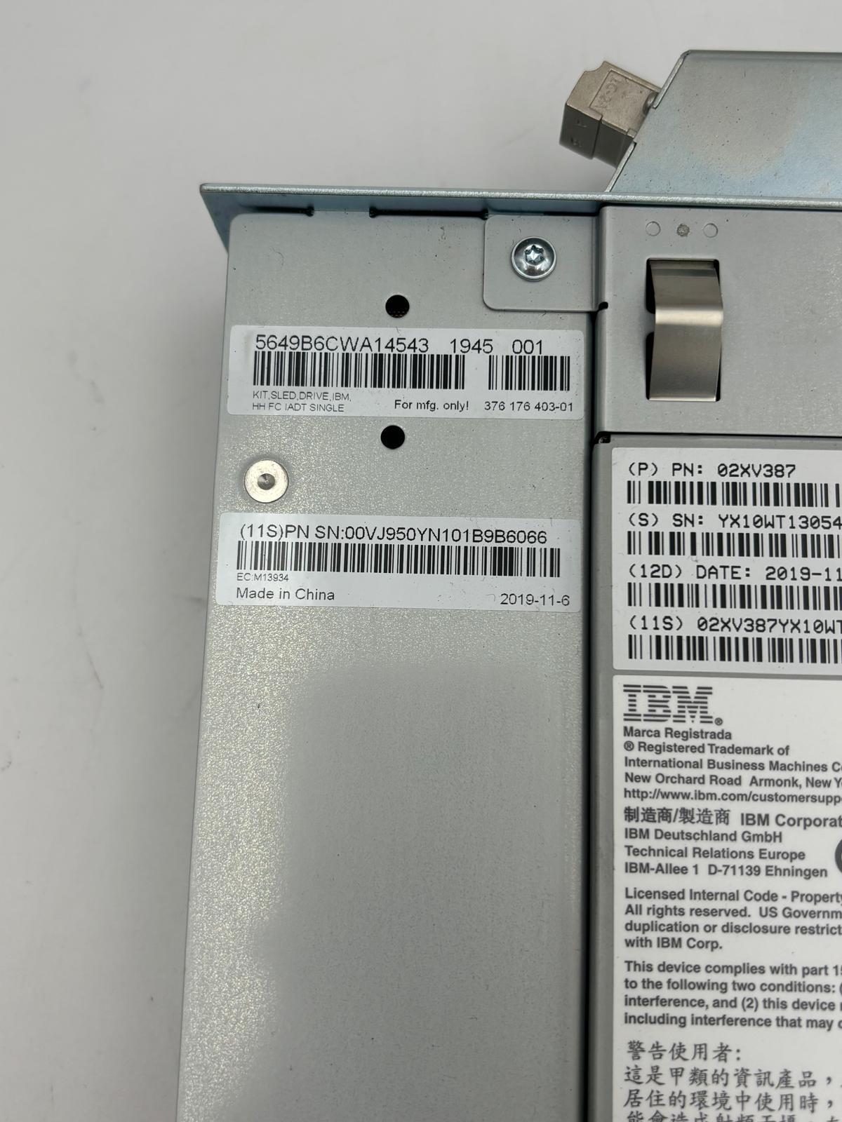 IBM 00VJ950 LTO-7 FC Tape Drive - Label View | Alo Tech Solutions