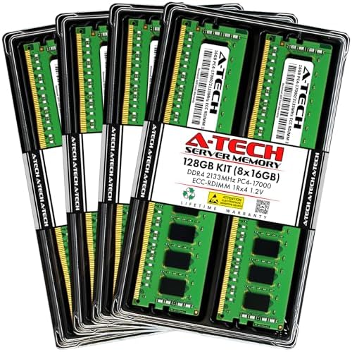 A-Tech 64GB Kit (2x32GB) DDR4 2666MHz PC4-21300 ECC RDIMM 2Rx4 Dual Rank 1.2V ECC Registered DIMM 288-Pin Server & Workstation RAM Memory Upgrade Modules (A-Tech Enterprise Series)|B0BPN48JTW