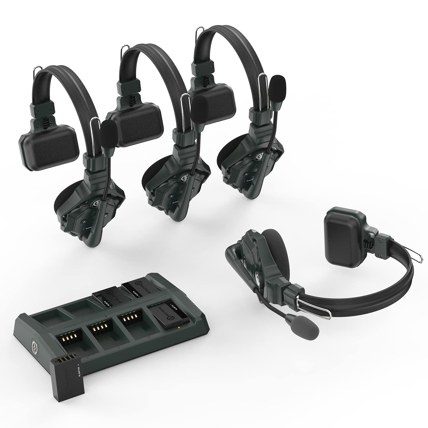 Hollyland Solidcom C1 4-Person Wireless Headset 1000ft Full Duplex Self-contained Wireless Intercom System with No Beltpack or Base Station - aloinfousa.com