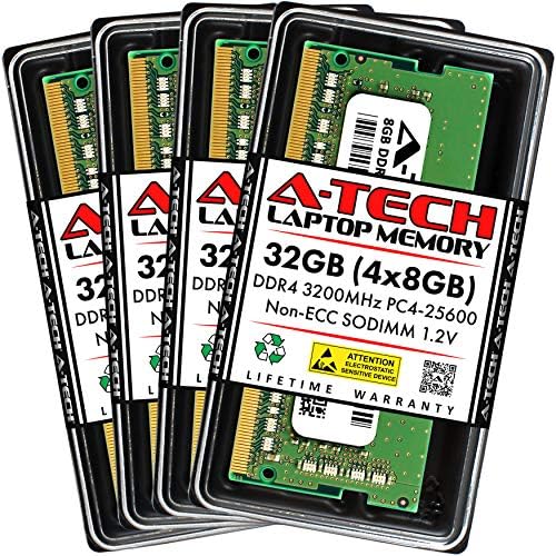 A-Tech 16GB DDR4 3200 MHz SODIMM PC4-25600 (PC4-3200AA) CL22 Non-ECC Laptop RAM Memory Module|B08KTSCYS6