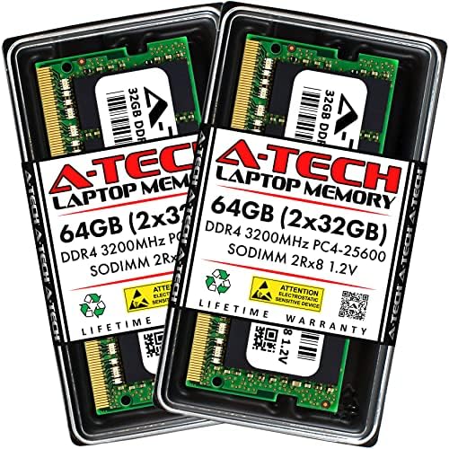 A-Tech 64GB Kit (2x32GB) RAM for Acer Nitro 5 Gaming Laptop | DDR4 3200MHz SODIMM PC4-25600 (PC4-3200AA) Memory Upgrade Modules|B09LXJ3C69