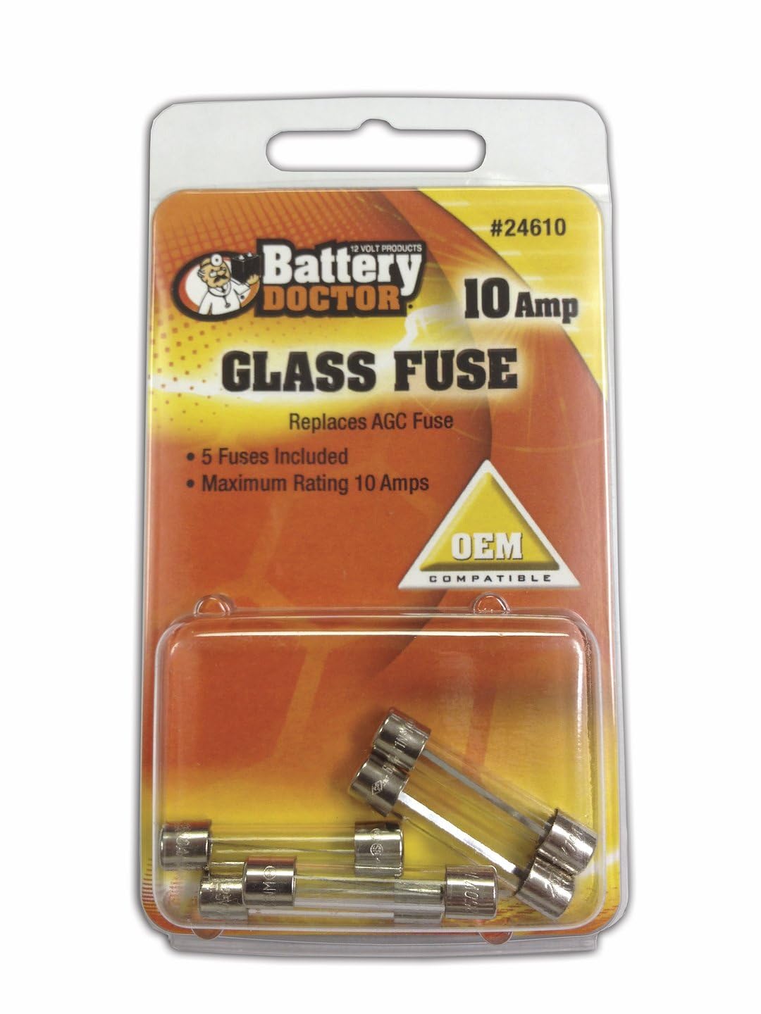 Wirthco 24630 Battery Doctor AGC Glass Fuse, 30A, 5/Pk