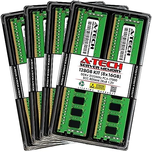 A-Tech 64GB Kit (2x32GB) DDR4 2666MHz PC4-21300 ECC RDIMM 2Rx4 Dual Rank 1.2V ECC Registered DIMM 288-Pin Server & Workstation RAM Memory Upgrade Modules (A-Tech Enterprise Series)|B0BPN48JTW