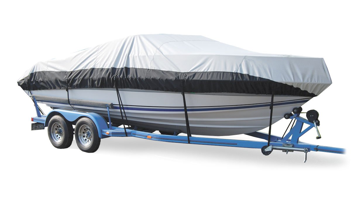 Taylor Made 70901 BoatGuard Eclipse Two-Tone Boat Cover, Heavy Duty Polyester, Includes Storage Bag, Tie-Downs, Support Pole