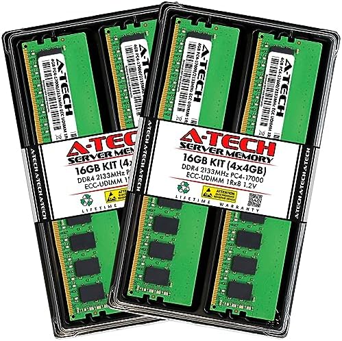 A-Tech Server 32GB Kit (2x16GB DDR4 2400MHz PC4-19200 ECC UDIMM 2Rx8 Dual Rank 1.2V ECC Unbuffered DIMM 288-Pin Server & Workstation RAM Memory Upgrade Modules (A-Tech Enterprise Series