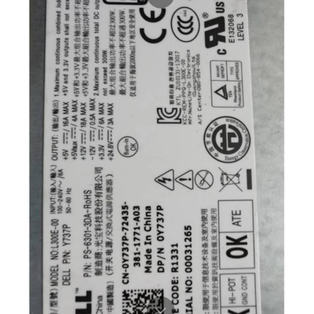 XE Power Supply D300ED-00 L300E-00 PS-6301-3DA H197R Y737P 0Y737P 300W