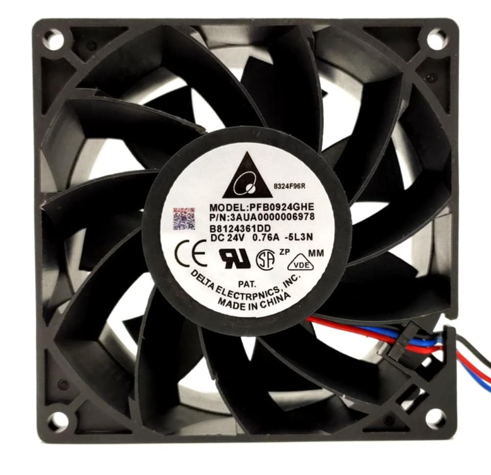 PFB0924GHE DC24V 0.76A 92mm Fan - 0.76A 9238 3-Wire Inverter Cooling Fan, Black