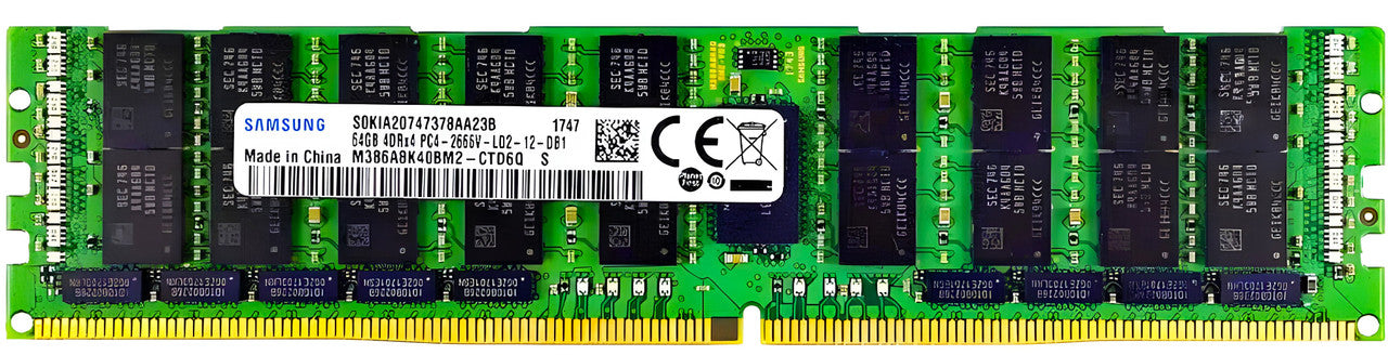 M386A8K40BM2-CTD7Q - 64GB DDR4-2666V PC4-21300 4DRx4 ECC Registered LRDIMM Server Memory