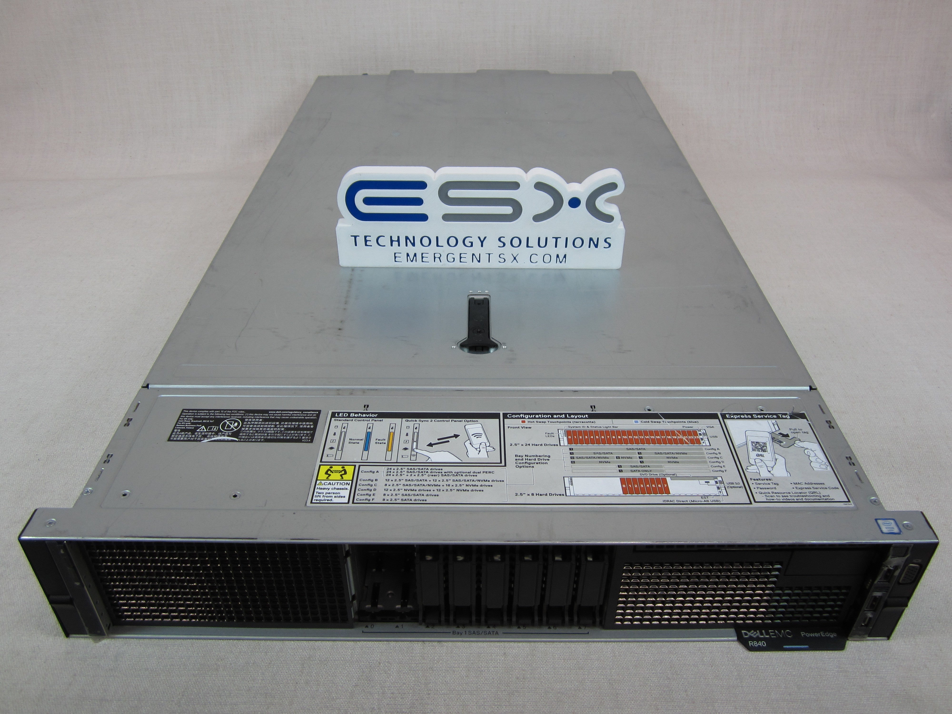 Dell PowerEdge R840 Server 4x Gold 6154 3.0GHz 72 Core 512GB RAM 2x 960GB H740p