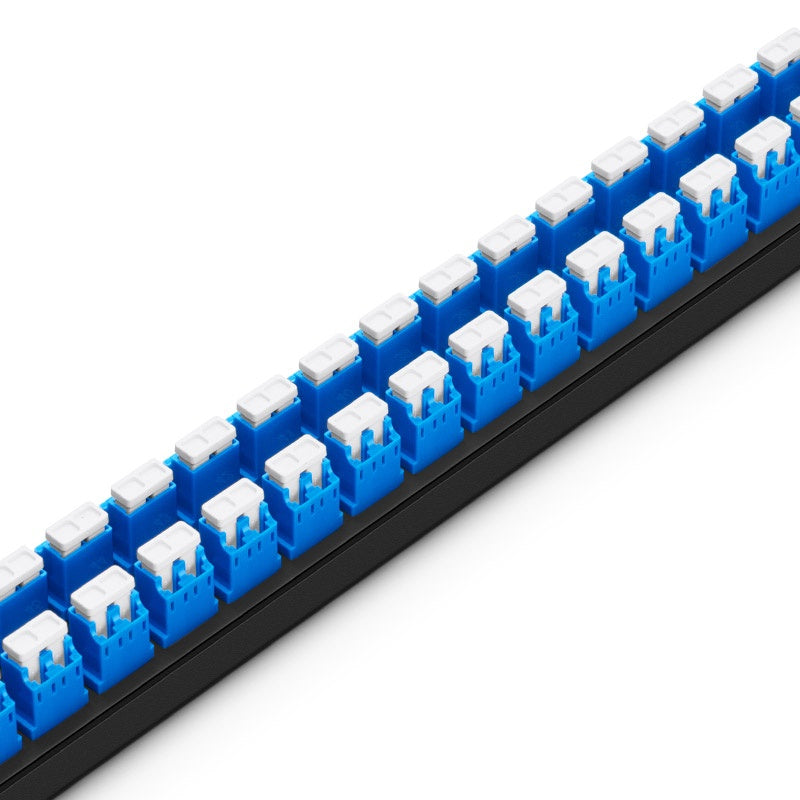 FHU 1U 19'' Fiber Adapter Panel, 96 Fibers OS2 Single Mode, 48x LC UPC Duplex (Blue) Adapter, Ceramic Sleeve