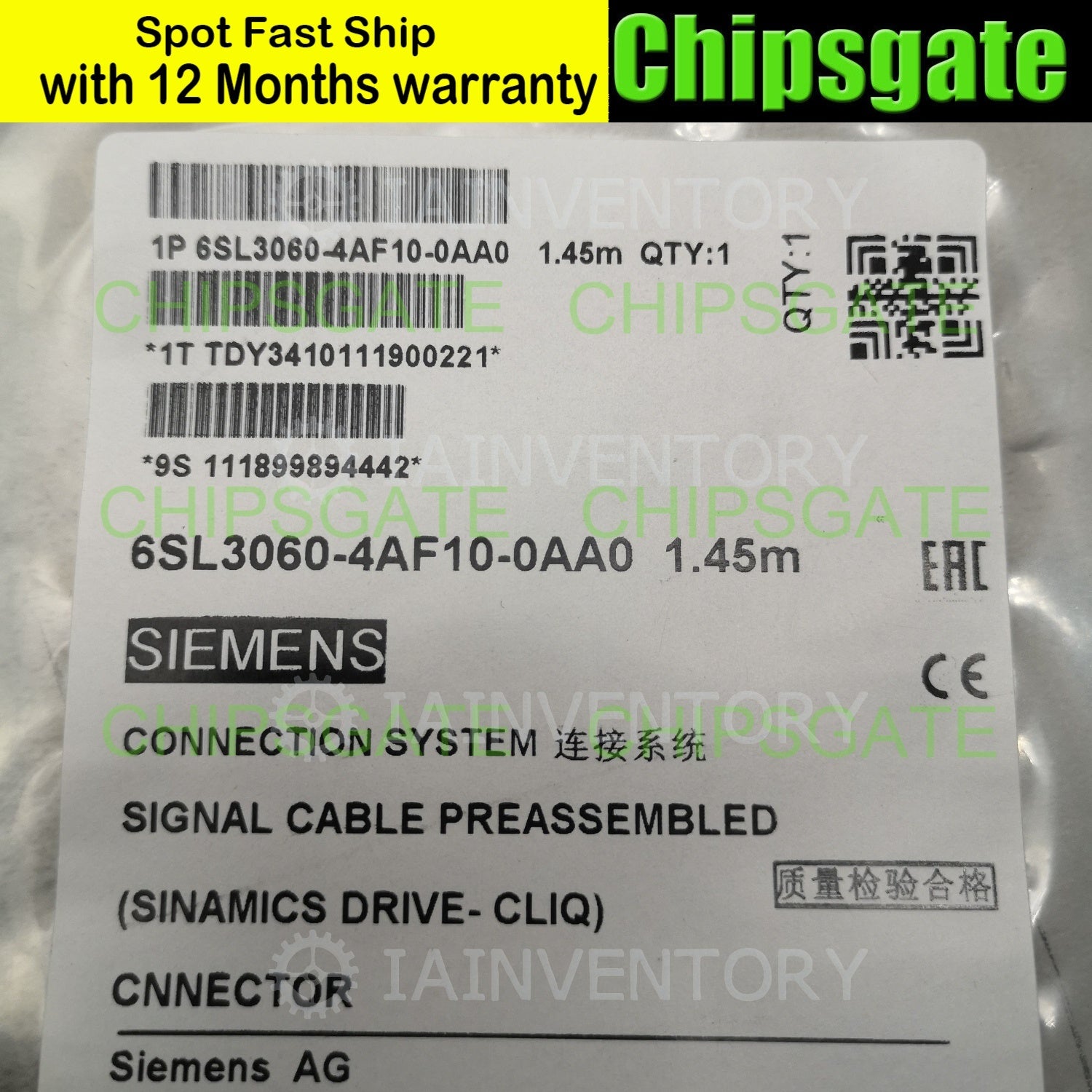 FOR Siemens IP20/IP20 Cable 6SL3060-4AF10-0AA0 1450mm