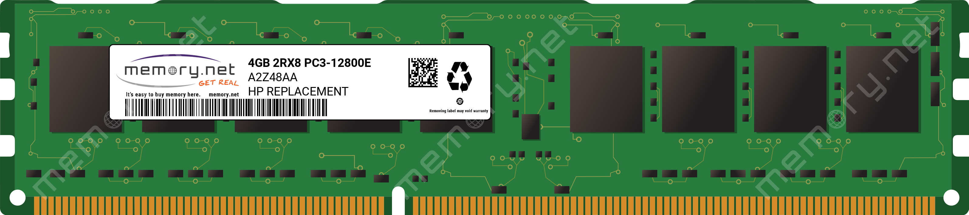 A2Z48AA - HP 1x 4GB DDR3-1600 ECC UDIMM PC3-12800E Dual Rank x8 Replacement