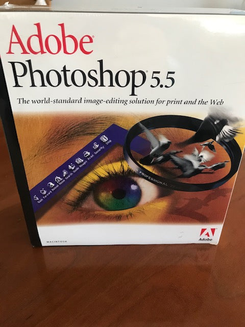 Adobe Photoshop 5.5 Part# 13100771 Upgrade~MAC Macintosh (UPC# 718659099541) Retail Box