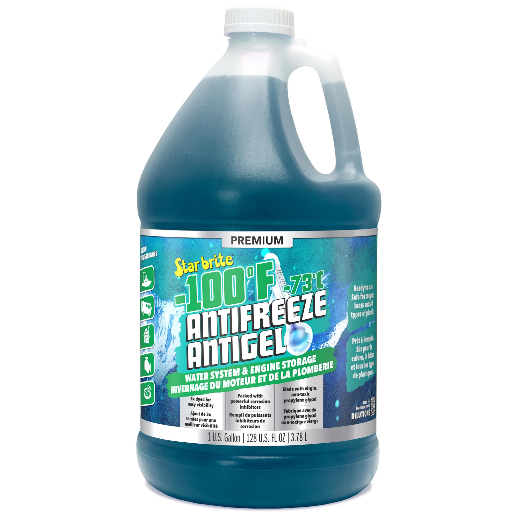 Star Brite 31500 Starbrite -100°F Non-Toxic Premium Antifreeze, Gal., Blue