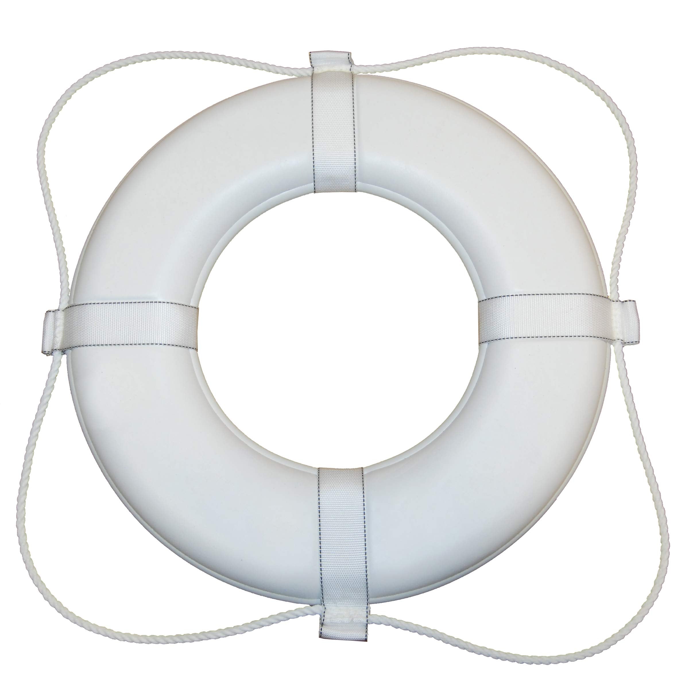 Taylor Made Products 365 Taylor Vinyl Coated Foam Life Ring, 20" White w/White Rope, 1/case