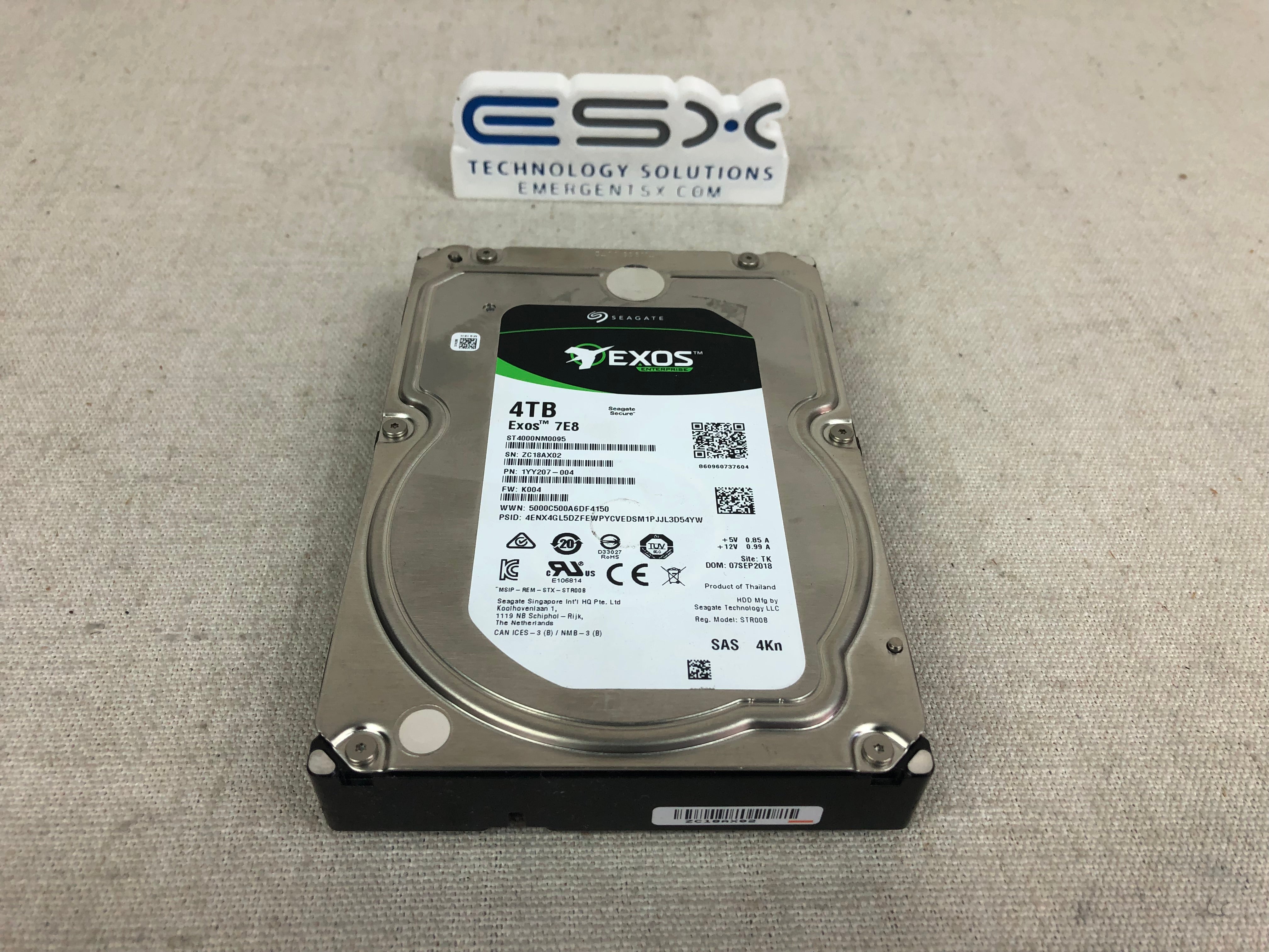 Seagate ST4000NM0095 4TB 7.2k 12Gb/s 3.5” SAS Hard Drive