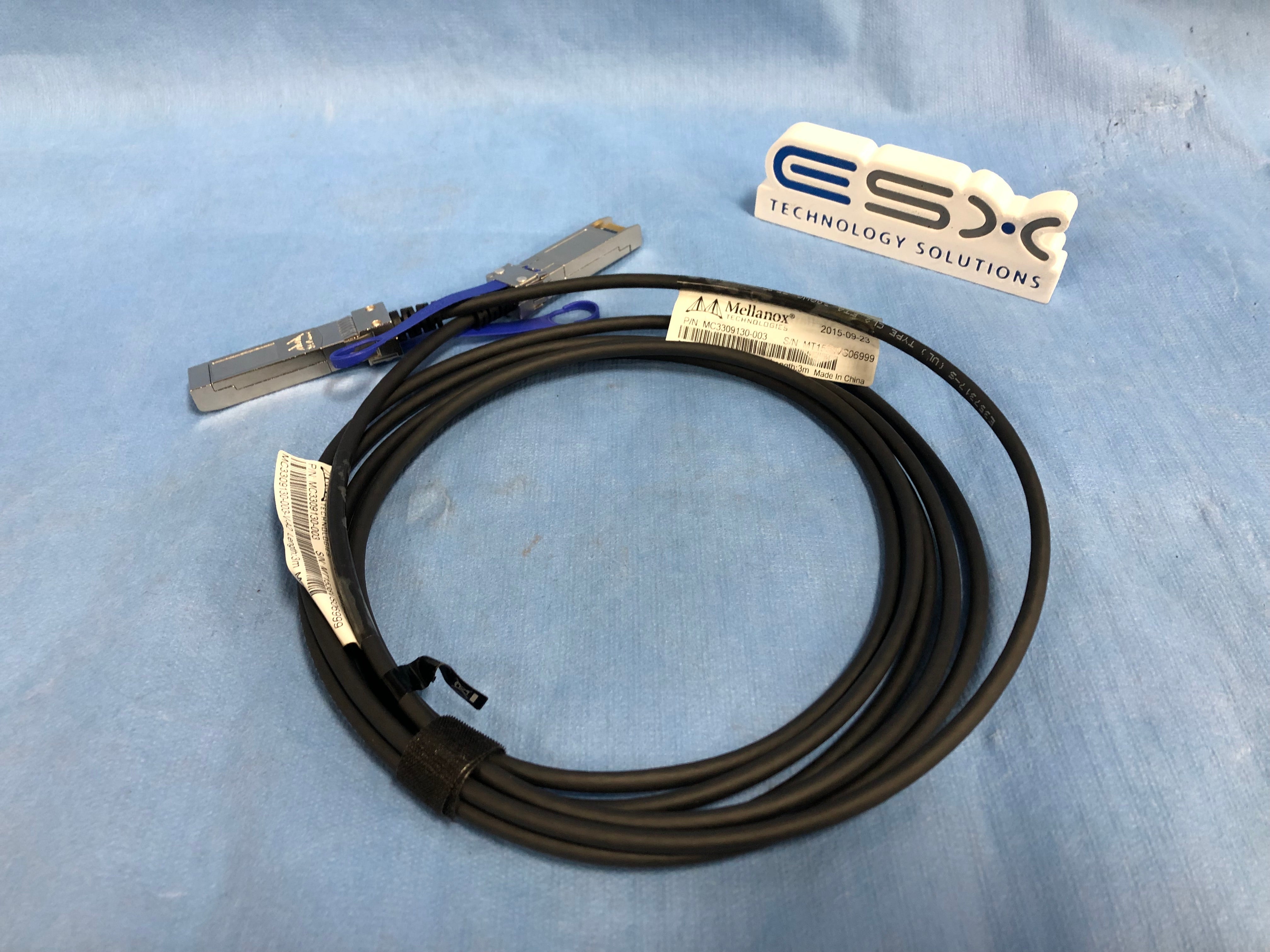 Lot of 2 - Mellanox MC3309130-003 10G SFP+ to SFP+ 3M DAC Cable