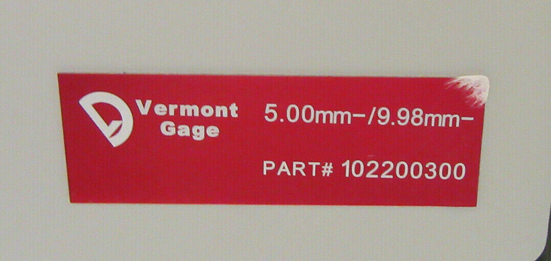 Vermont Gage Pin Gage Library - Label | Alo Tech Solutions
