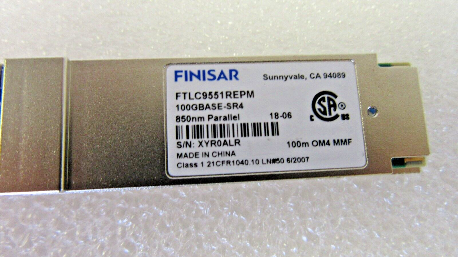 Finisar FTLC9551REPM 100G Transceiver - Rear View | Alo Tech Solutions