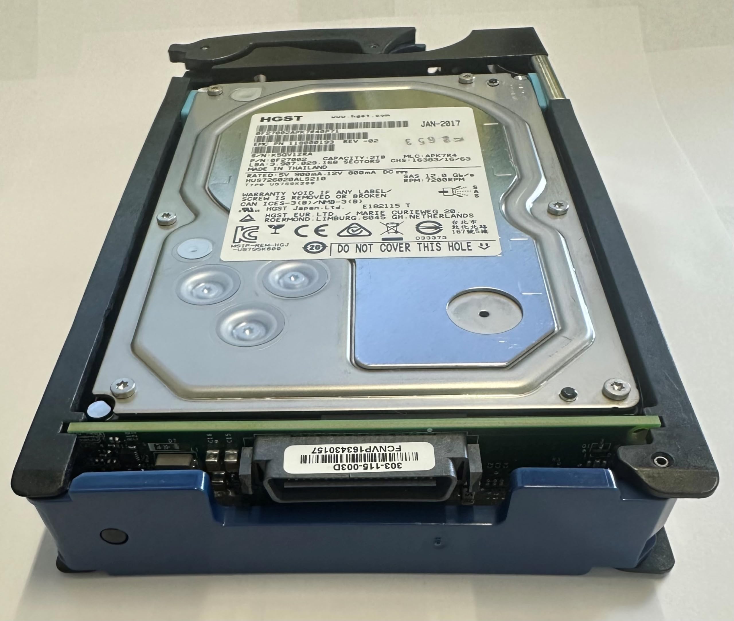 HUS72602CLAR2000 Data Domain 2TB, 7200 RPM, 3.5"" SAS Drive in Tray for ES30, -15 Bay Enclosure only - Data Domain firmware - aloinfousa.com