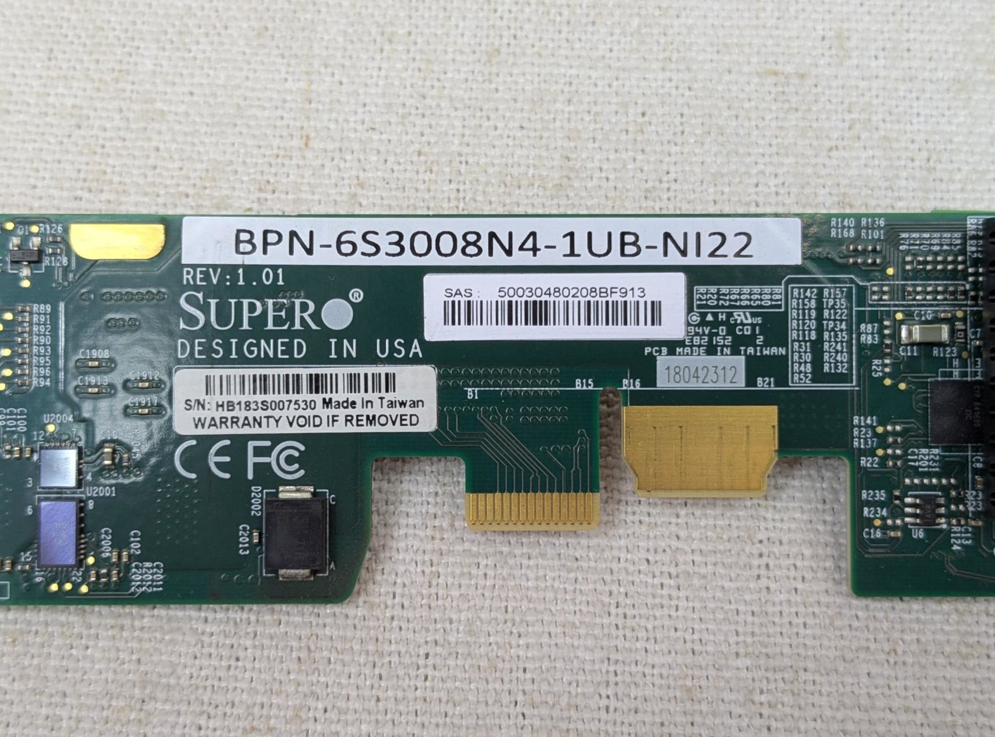 Nutanix BPN-6S3008N4-1UB-NI22 Supermicro SAS/SATA/NVMe Backplane Adapter