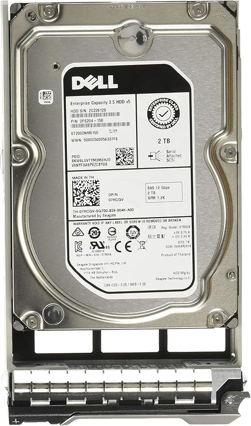 Dell 2TB 7.2K RPM NLSAS 12Gb/s 3.5-inch Hot-Plug Enterprise Hard Drive