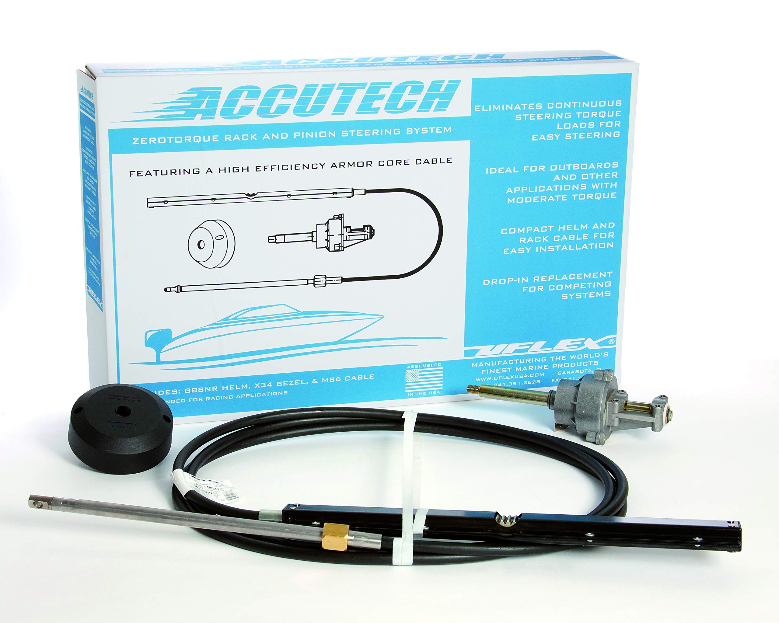 Uflex ACCUTECH13 13' Zerotorque Feedback Rack Steering System