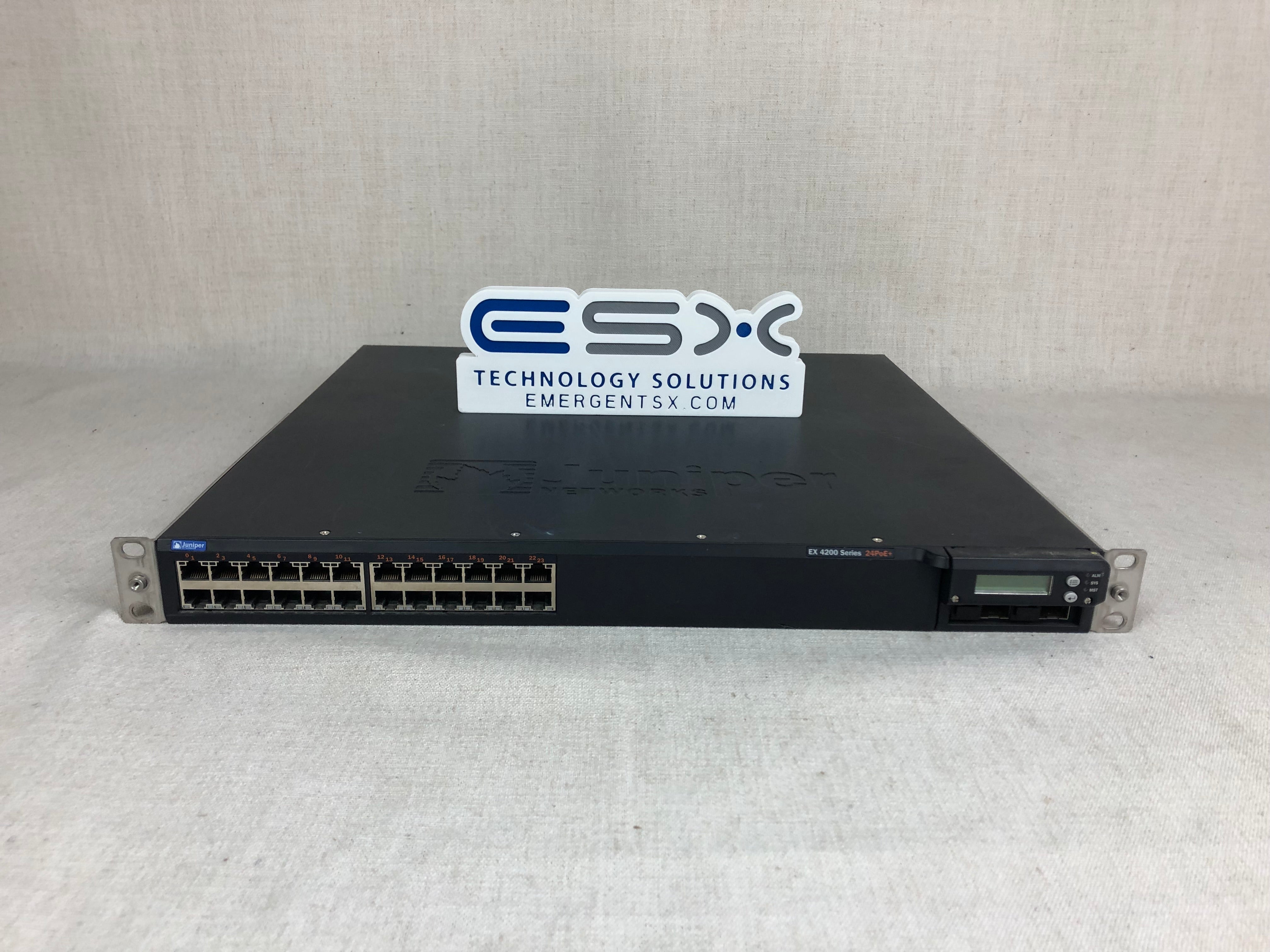 Juniper EX4200-24PX 24 Port PoE Gigabit Ethernet Switch EX-UM-4SFP No PSU