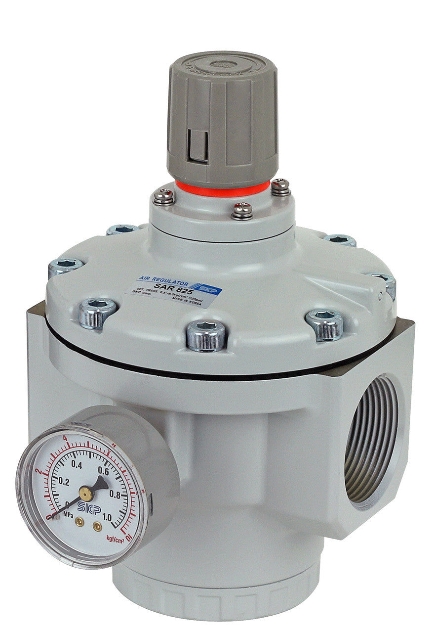 PneumaticPlus SAR825-N12G Air Pressure Regulator | 1-1/4" NPT | Internal Pilot | Gauge Included