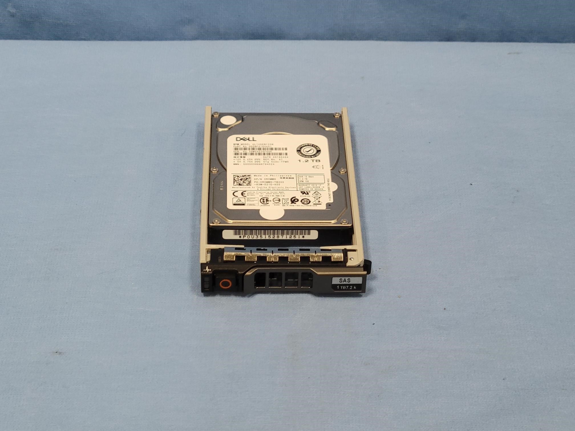 Dell R0MWH Toshiba 1.2TB 10k 12Gb/s 2.5” SAS Hard Drive AL14SEB120N w/ Tray