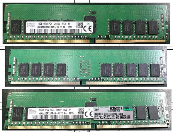HPE 16GB Single Rank DDR4-2666MHz CL19 ECC Registered SmartMemory for Gen10 Servers