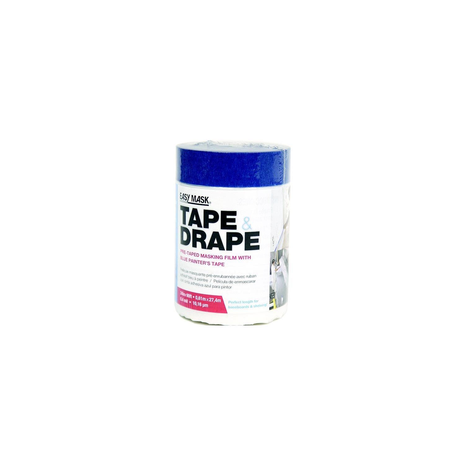 Trimaco 949460 Tape & Drape w/Perfect Edge Tape, 2' X 72' .6M X 22M