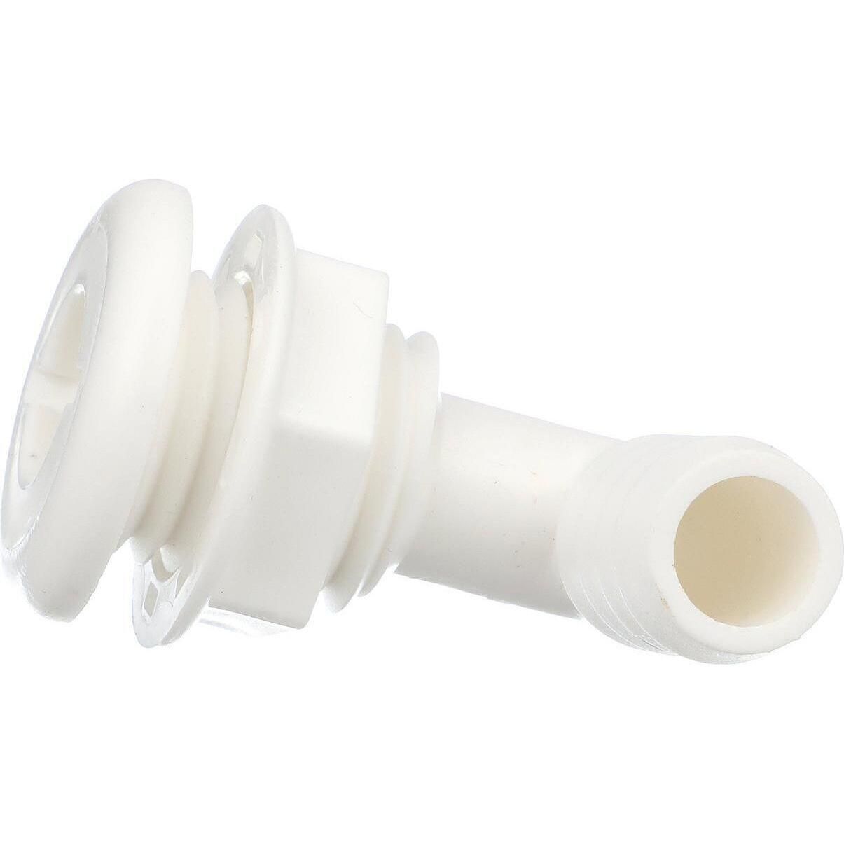 Seachoice 50-18131 90-Degree Angled Thru-Hull Connector, White Finish, 0.75 in.