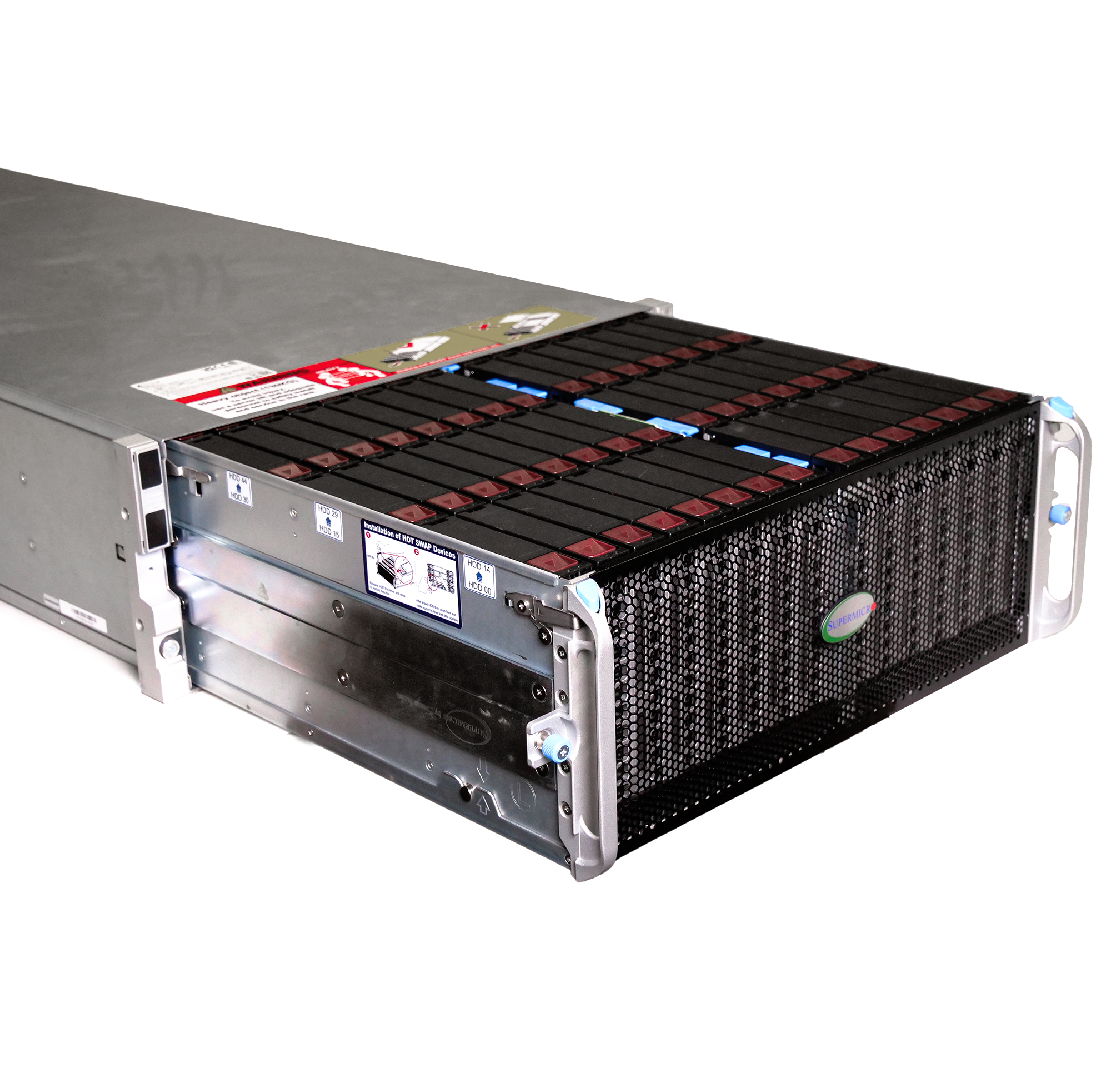 Supermicro SuperChassis 90-Bay Host Managed SMR SATA JBOD 4U Rackmount Front-Load Disk Shelf Storage Array 947HE1C-R2K05 | 90-Bay Data Center JBOD Enclosure | 1.8PB (Refurbished)