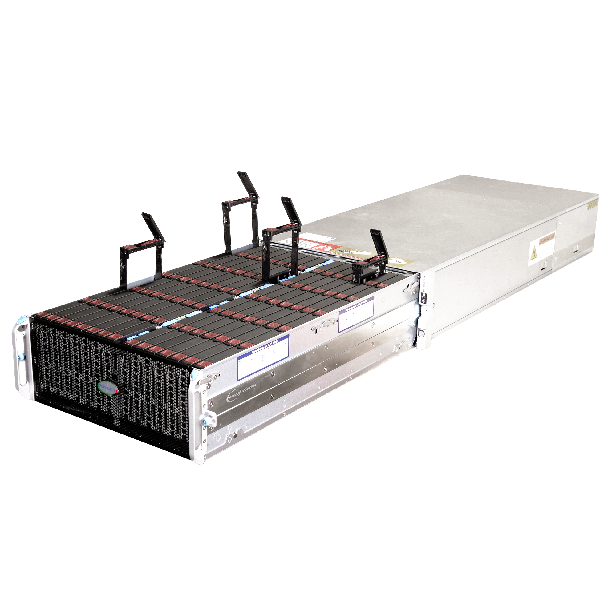 Supermicro SuperChassis 90-Bay SATA JBOD 4U Rackmount Front-Load Disk Shelf Storage Array 947HE1C-R2K05 | 90-Bay Data Center JBOD Enclosure | Up to 2.5PB (Refurbished)